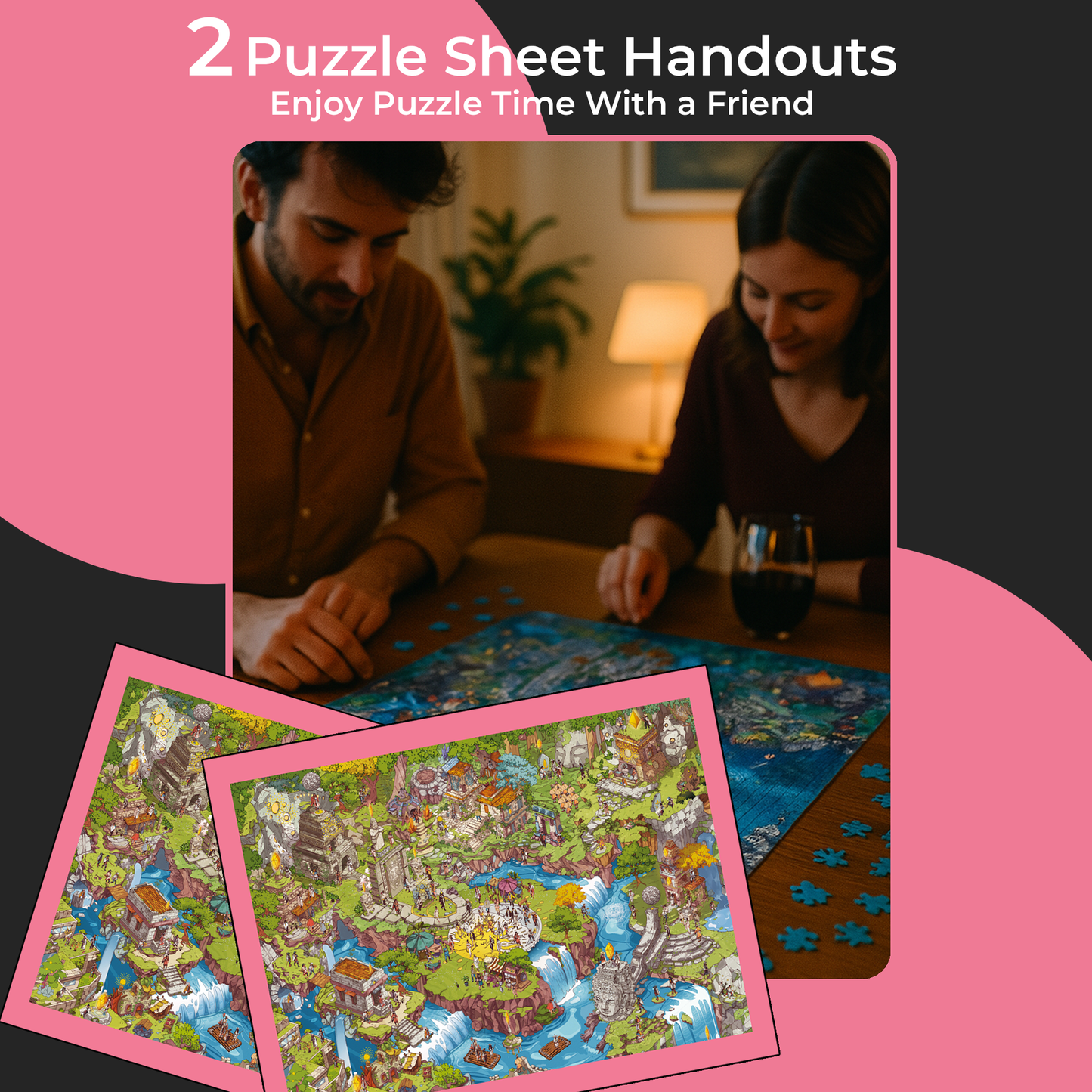 1000 Piece Jigsaw Puzzle – Box Shows Day, Puzzle Reveals Night | Time Warp Puzzle: Starwatchers