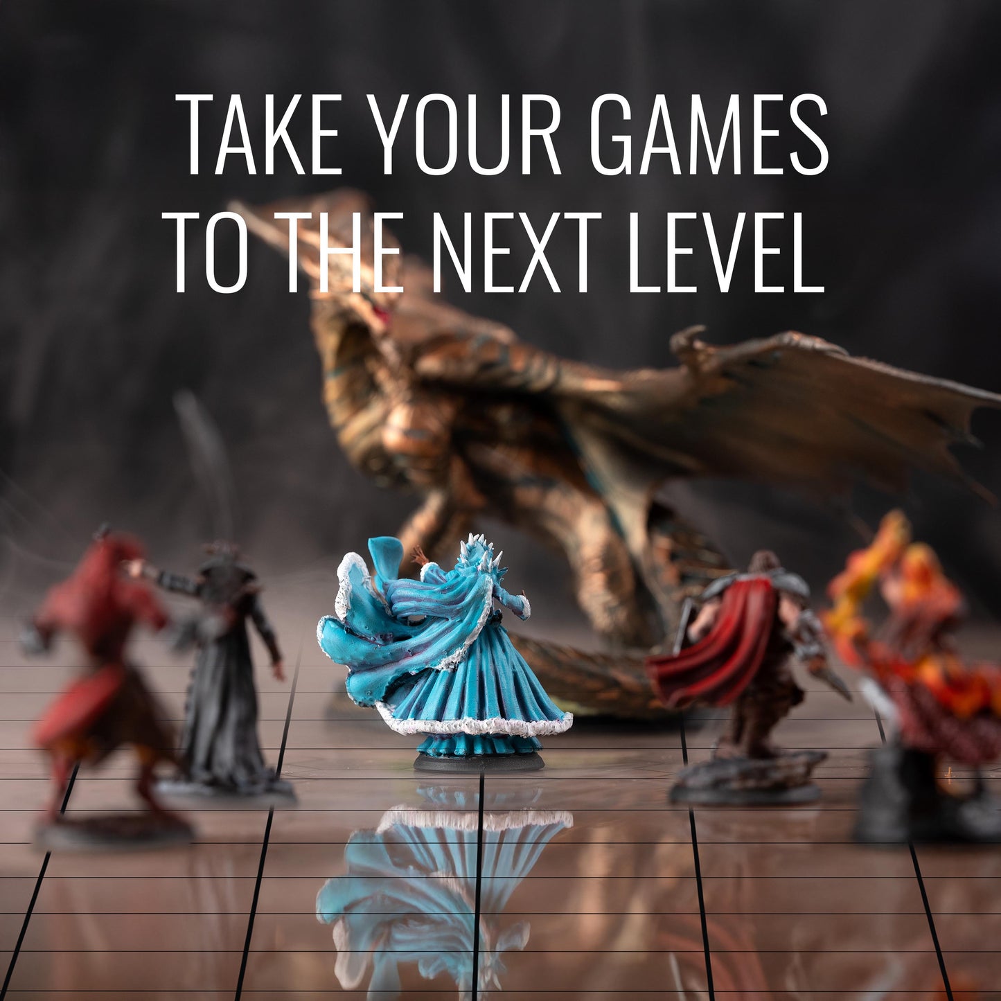 4-Foot DnD Battle Map - Neoprene Tabletop Game Mat with Interchangeable Hex & Square Grid Overlays