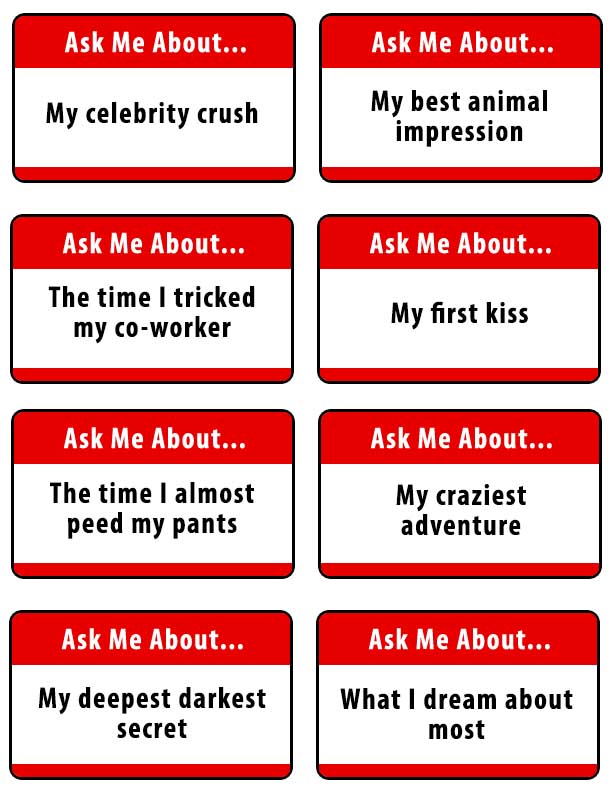 Ice breaker games - ask me about...