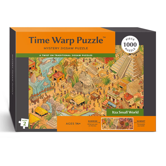 1000 Piece Jigsaw Puzzle – Box Shows Sunrise, Puzzle Reveals Sunset | Time Warp Puzzle Series 2: Itza Small World