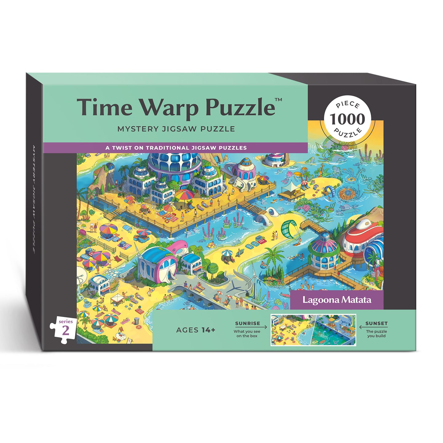 1000 Piece Jigsaw Puzzle – Box Shows Sunrise, Puzzle Reveals Sunset | Time Warp Puzzle Series 2: Lagoona Matata
