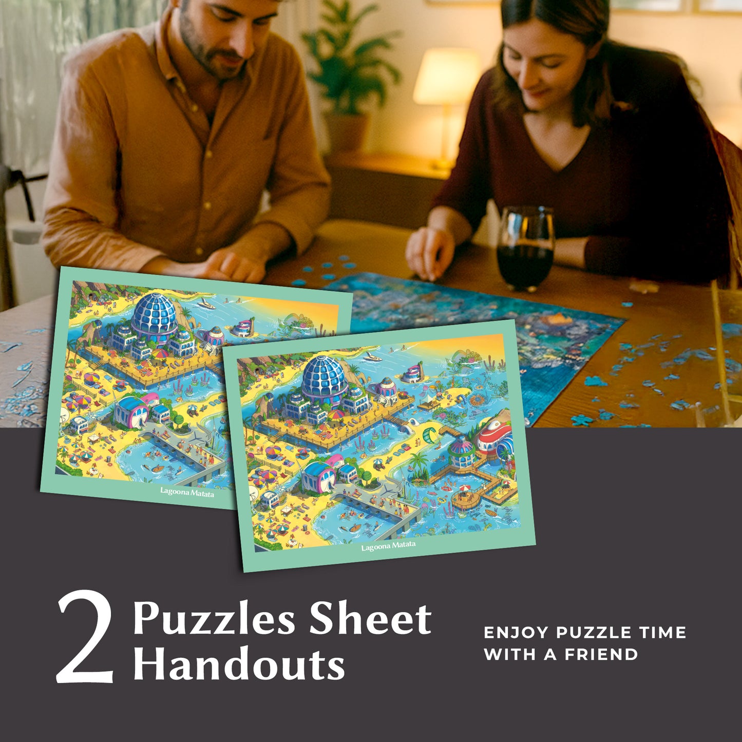 1000 Piece Jigsaw Puzzle – Box Shows Sunrise, Puzzle Reveals Sunset | Time Warp Puzzle Series 2: Lagoona Matata