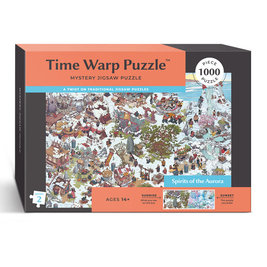 1000 Piece Jigsaw Puzzle – Box Shows Sunrise, Puzzle Reveals Sunset | Time Warp Puzzle Series 2: Spirits of the Aurora