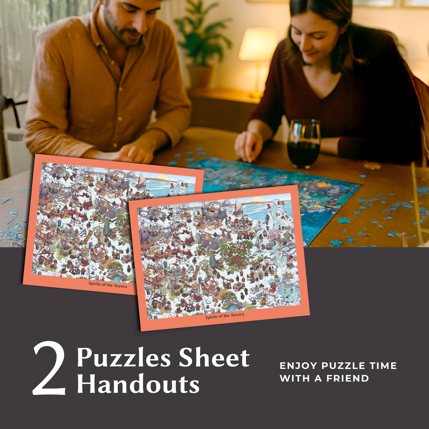 1000 Piece Jigsaw Puzzle – Box Shows Sunrise, Puzzle Reveals Sunset | Time Warp Puzzle Series 2: Spirits of the Aurora