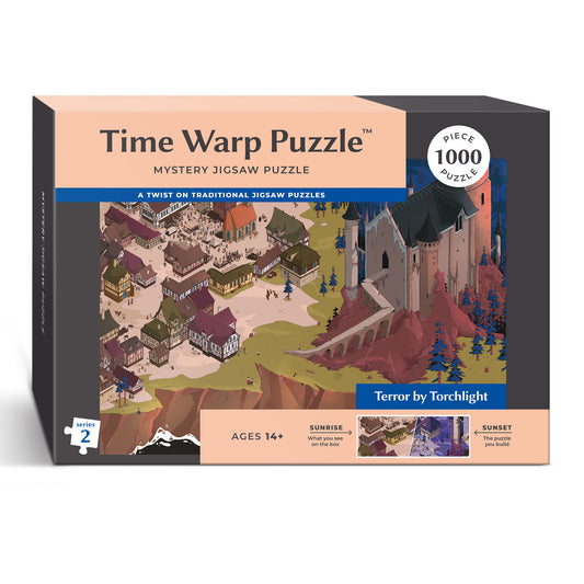 1000 Piece Jigsaw Puzzle – Box Shows Sunrise, Puzzle Reveals Sunset | Time Warp Puzzle Series 2: Terror by Torchlight