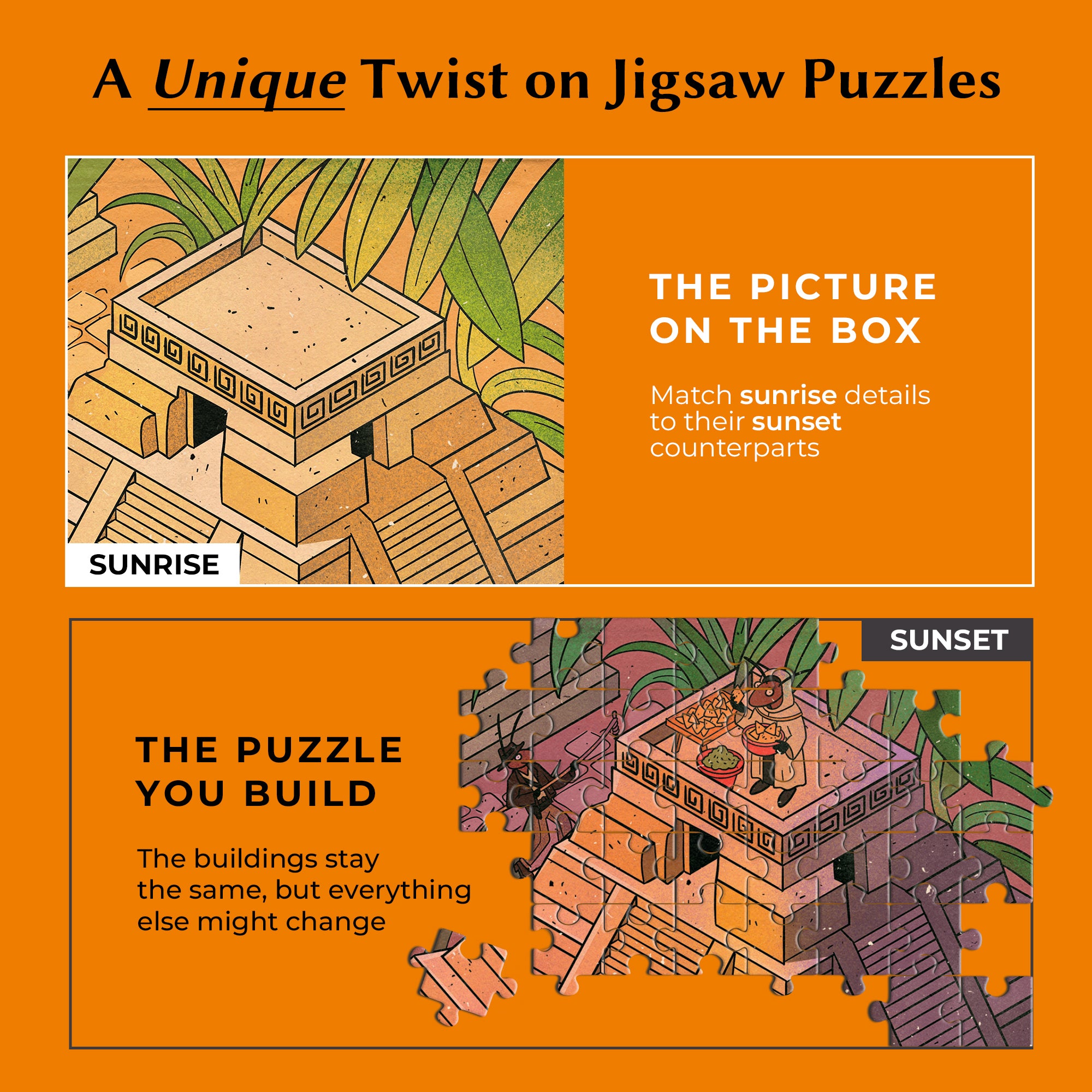 1000 Piece Jigsaw Puzzle – Box Shows Sunrise, Puzzle Reveals