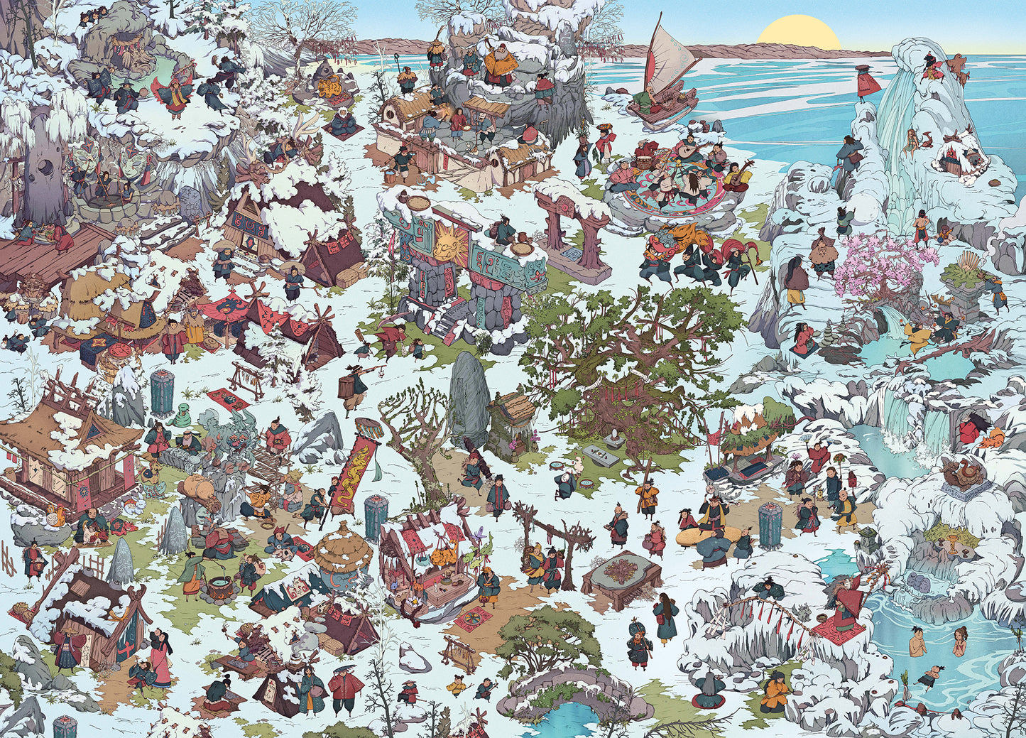 1000 Piece Jigsaw Puzzle Collection – Box Shows One Scene, Puzzle Reveals Another | Time Warp Puzzles Series Two 5 Puzzle Bundle