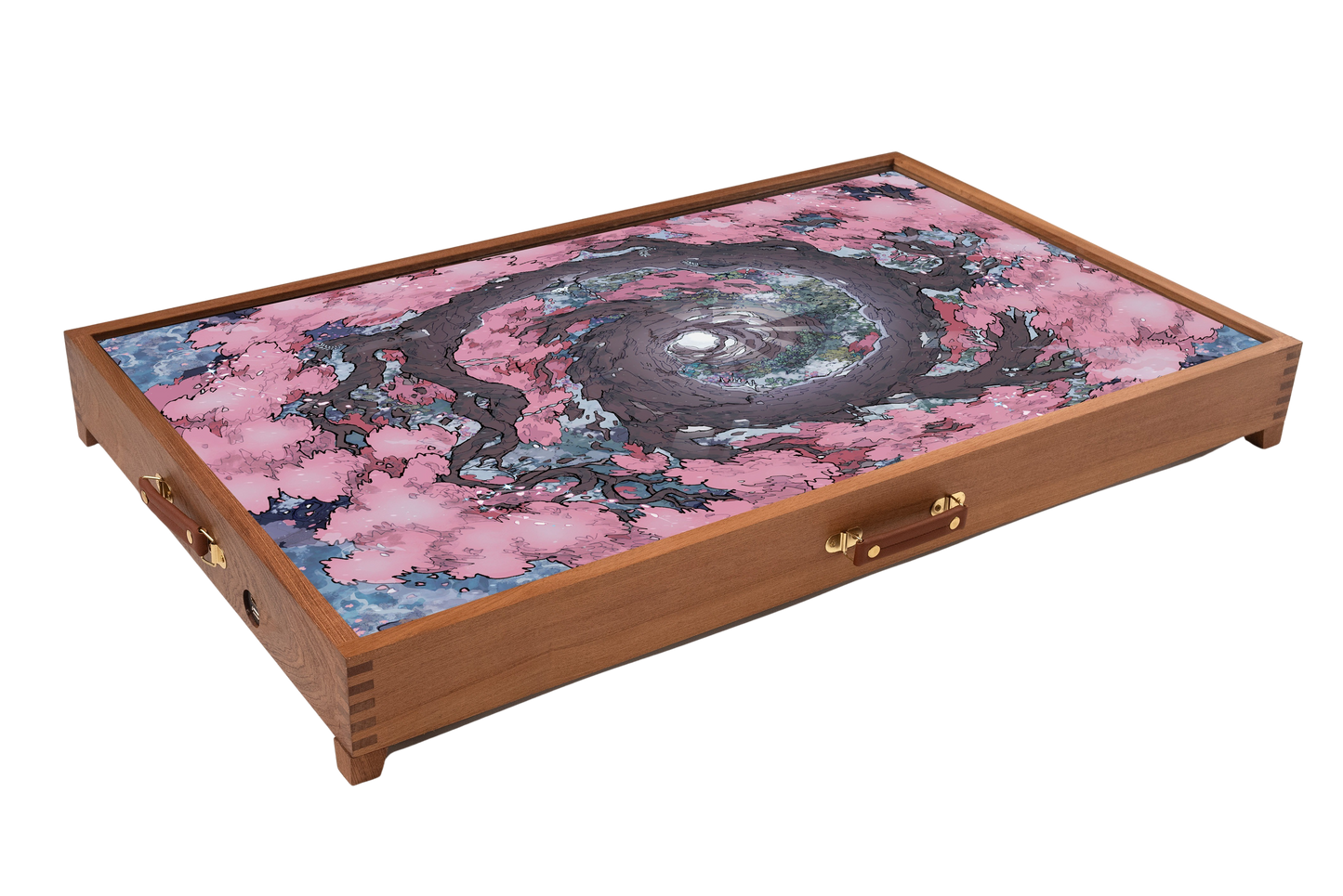 D&D TV Tabletop Display Case for 43” TVs – Solid Oak Digital Battle Map Frame with Tempered Glass for Dungeon Masters