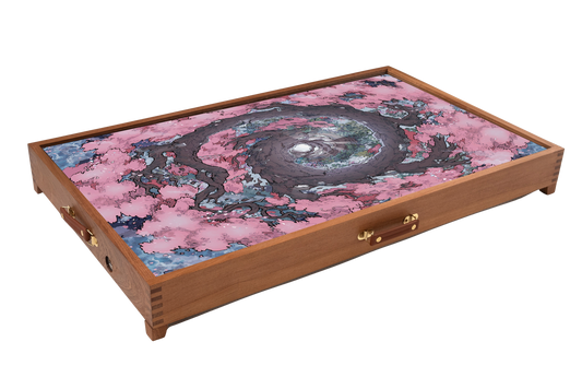 D&D TV Tabletop Display Case for 43” TVs – Solid Oak Digital Battle Map Frame with Tempered Glass for Dungeon Masters