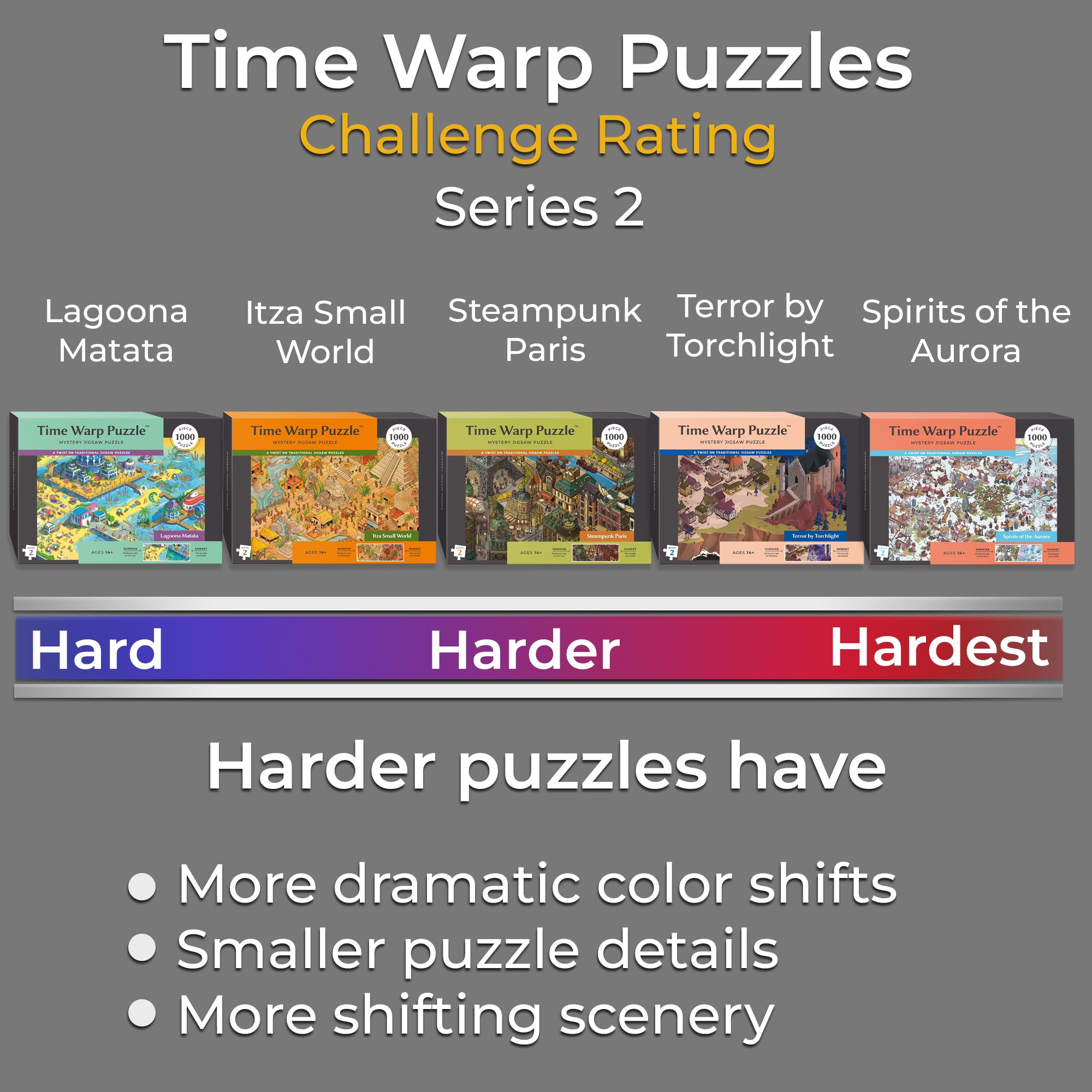 1000 Piece Jigsaw Puzzle Collection – Box Shows One Scene, Puzzle
