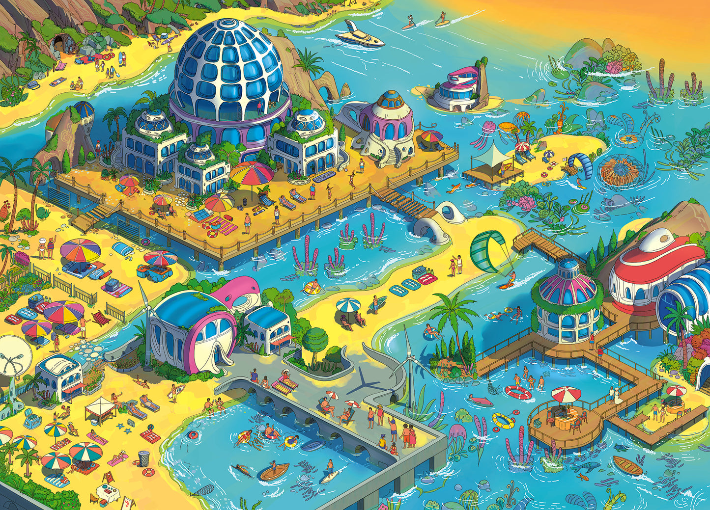 1000 Piece Jigsaw Puzzle Collection – Box Shows One Scene, Puzzle Reveals Another | Time Warp Puzzles Series Two 5 Puzzle Bundle